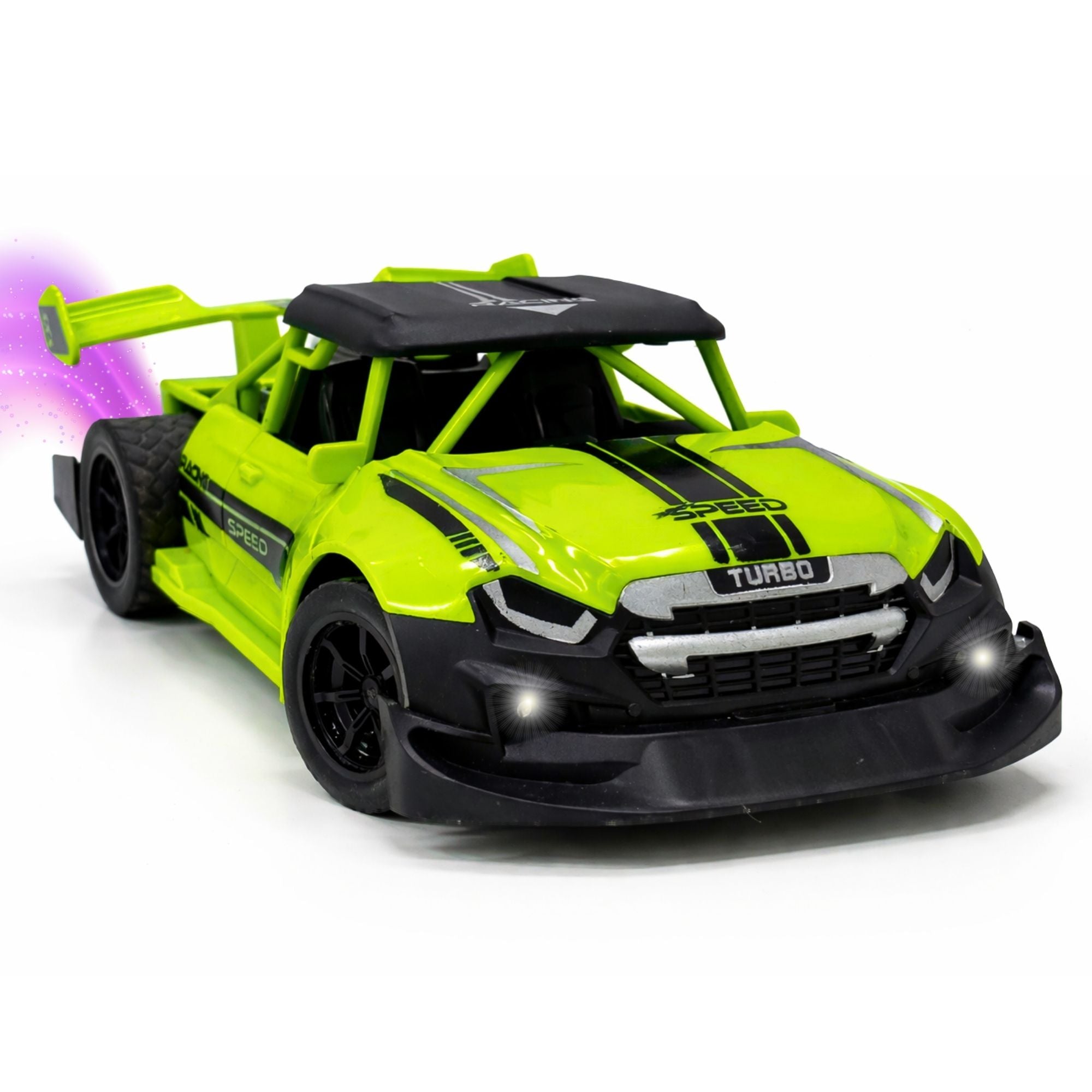 TOYTALES High Speed Smoke Car with Flashing Lights Rechargeable Remote Control Racing Car