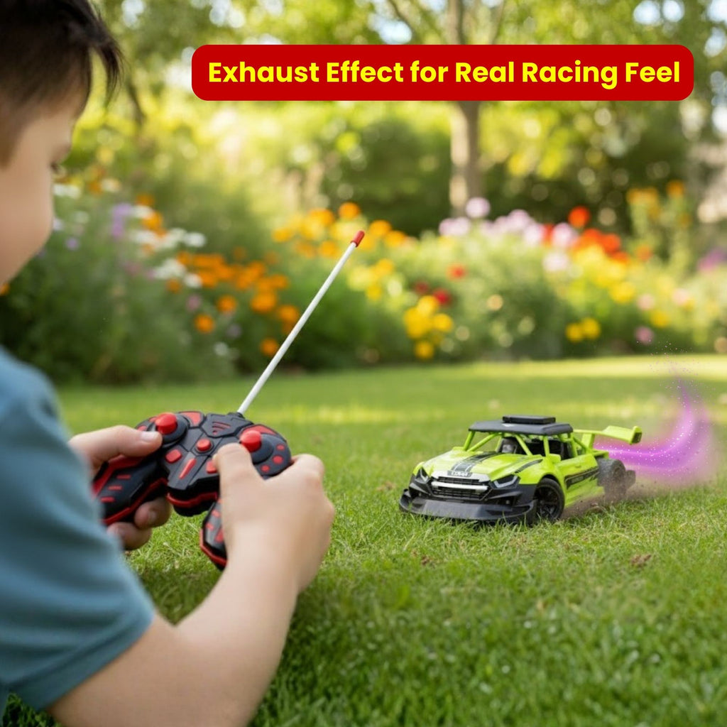 TOYTALES High Speed Smoke Car with Flashing Lights Rechargeable Remote Control Racing Car