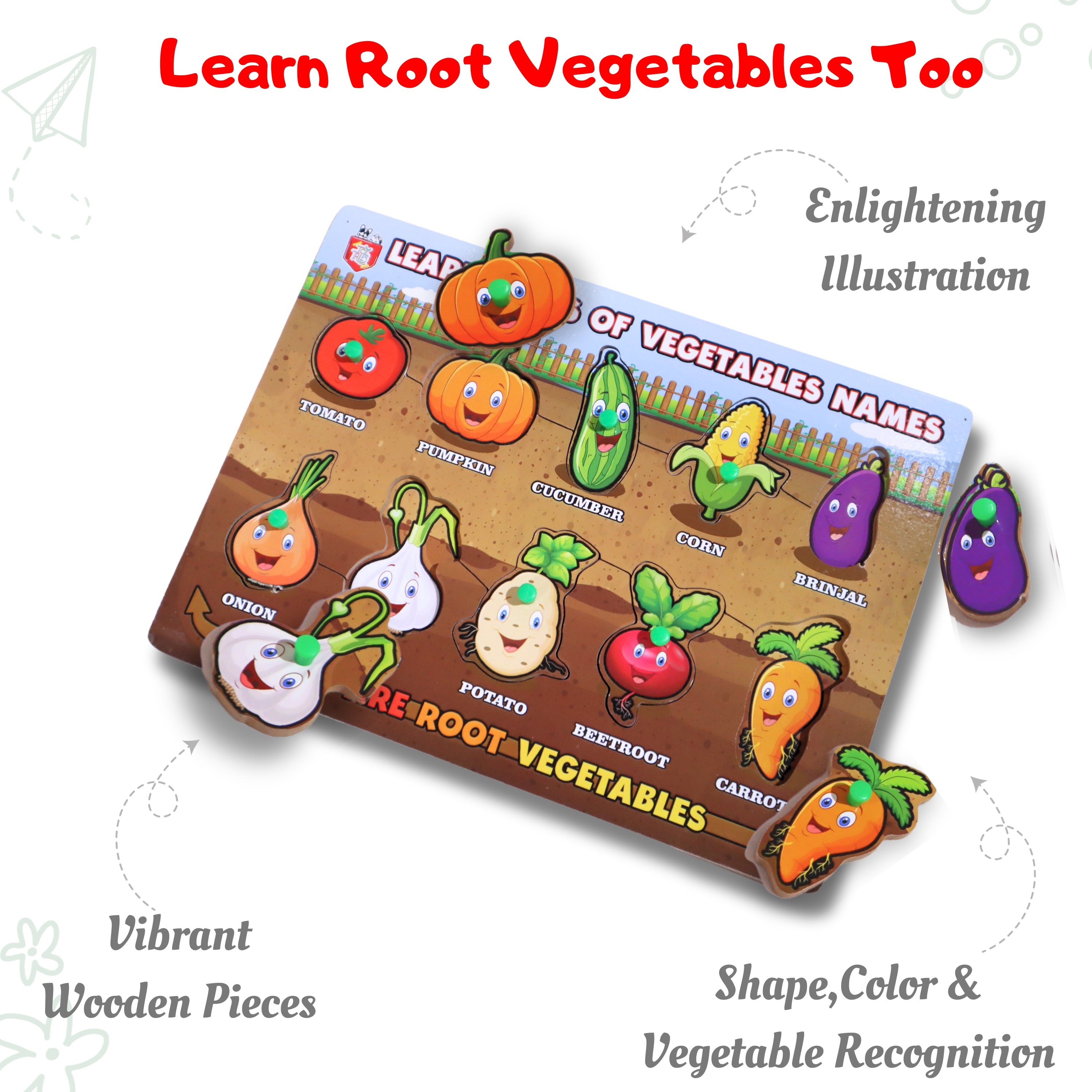 TOYTALES Vegetables Learning Puzzle Board for Kids Age 2+