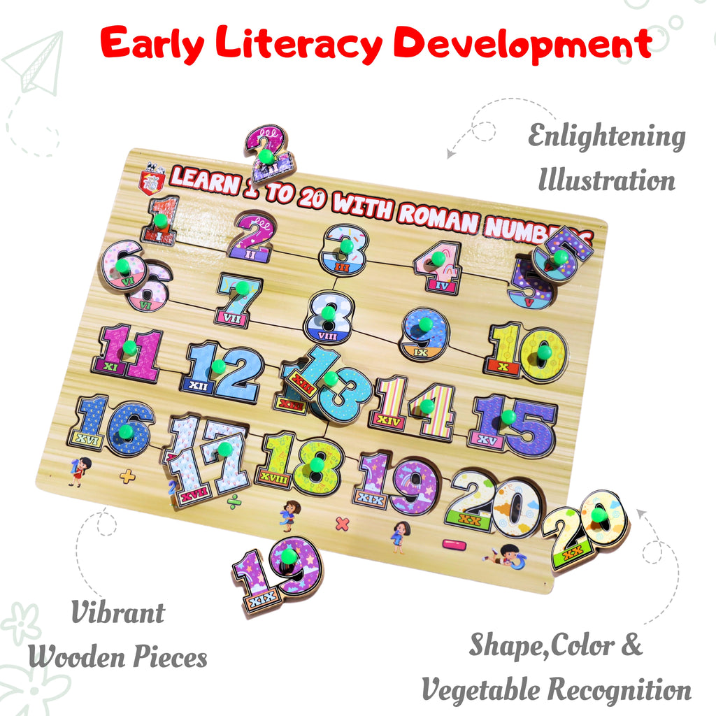 TOYTALES Number Learning Puzzle Board for Kids Number Identification Cardboard Toy for Toddlers