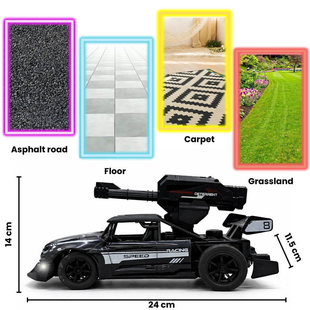 TOYTALES High Speed Bullet Car with Flashing Lights Rechargeable Remote Control Racing Car