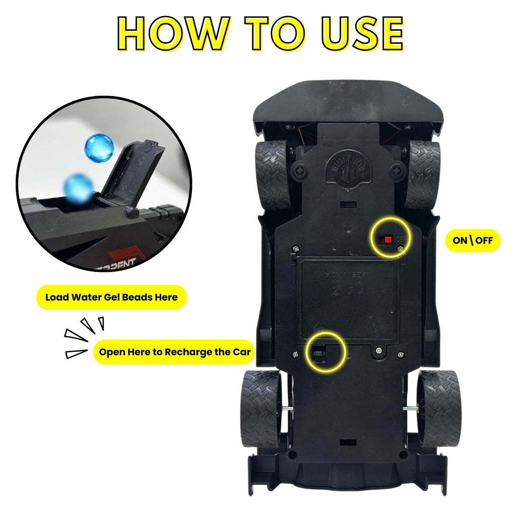 TOYTALES High Speed Bullet Car with Flashing Lights Rechargeable Remote Control Racing Car