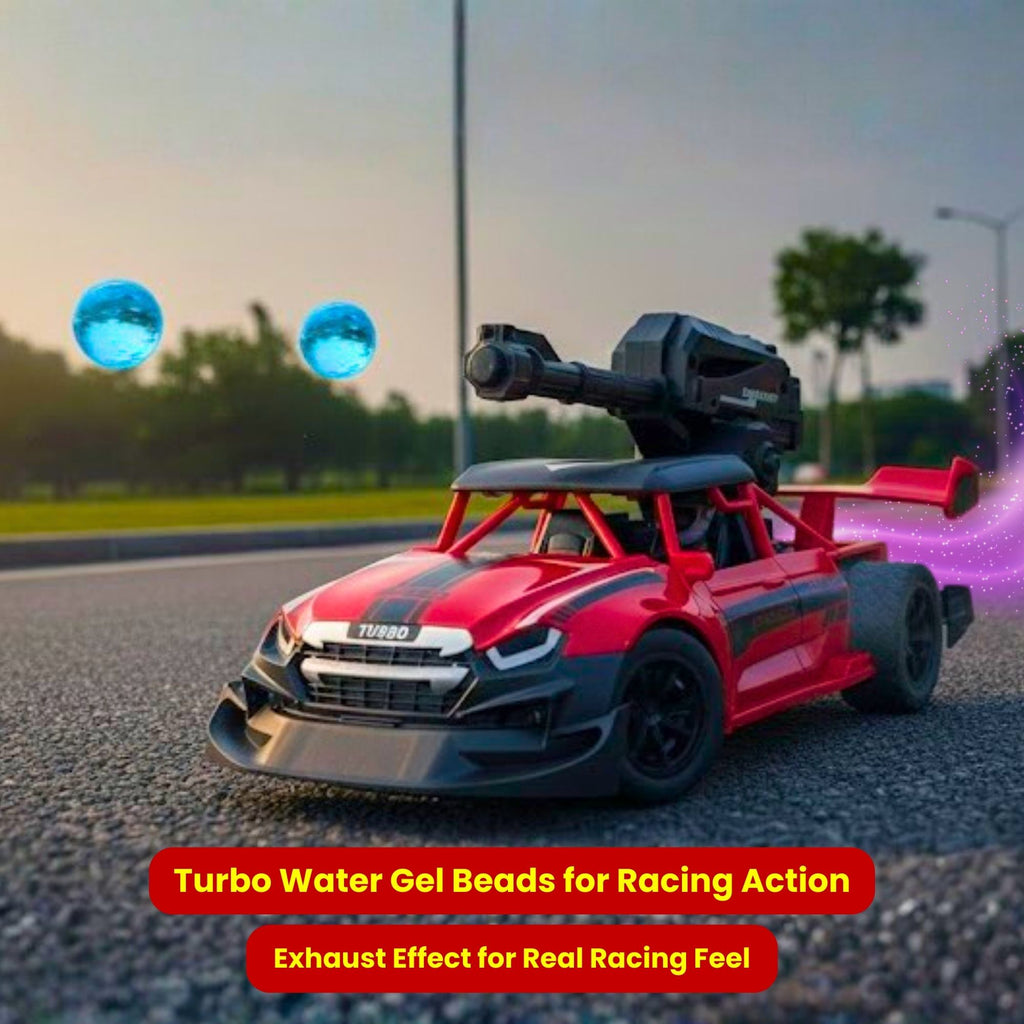 TOYTALES High Speed Gel Water Bomb Blaster Remote Control Car with Smoke & LED Lights