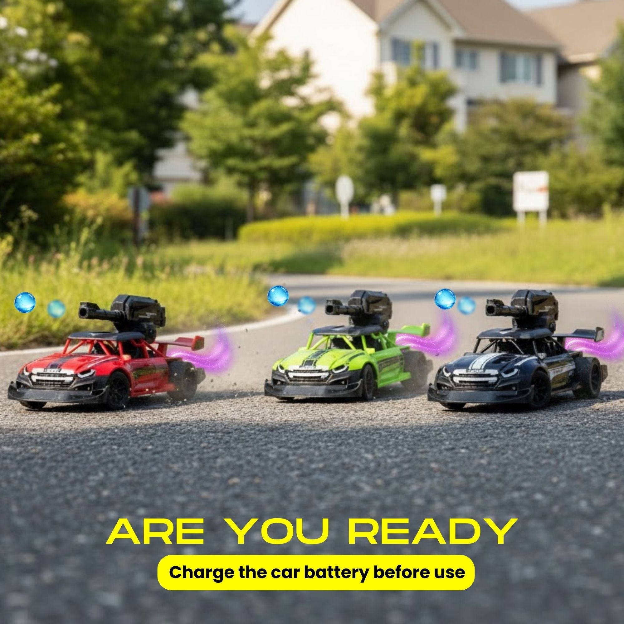 TOYTALES High Speed Gel Water Bomb Blaster Remote Control Car with Smoke & LED Lights