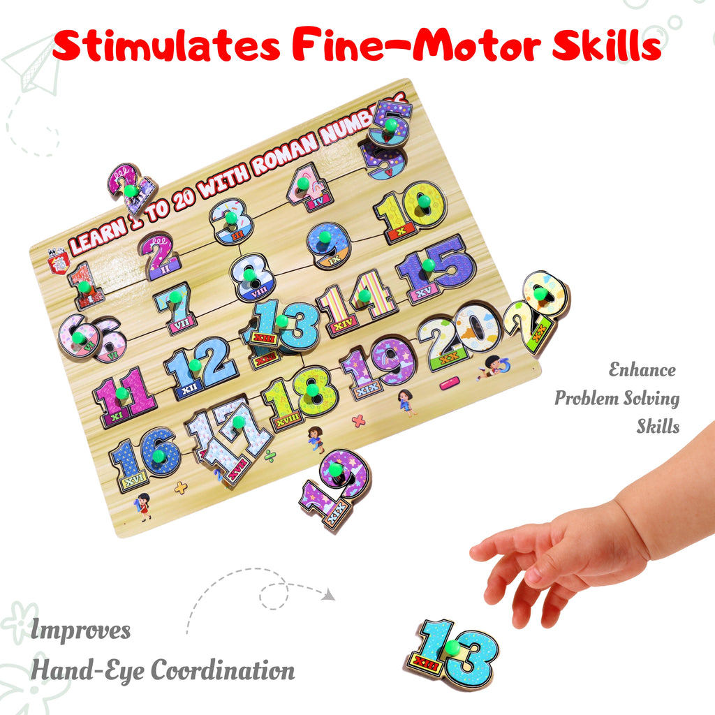 TOYTALES Number Learning Puzzle Board for Kids Number Identification Cardboard Toy for Toddlers