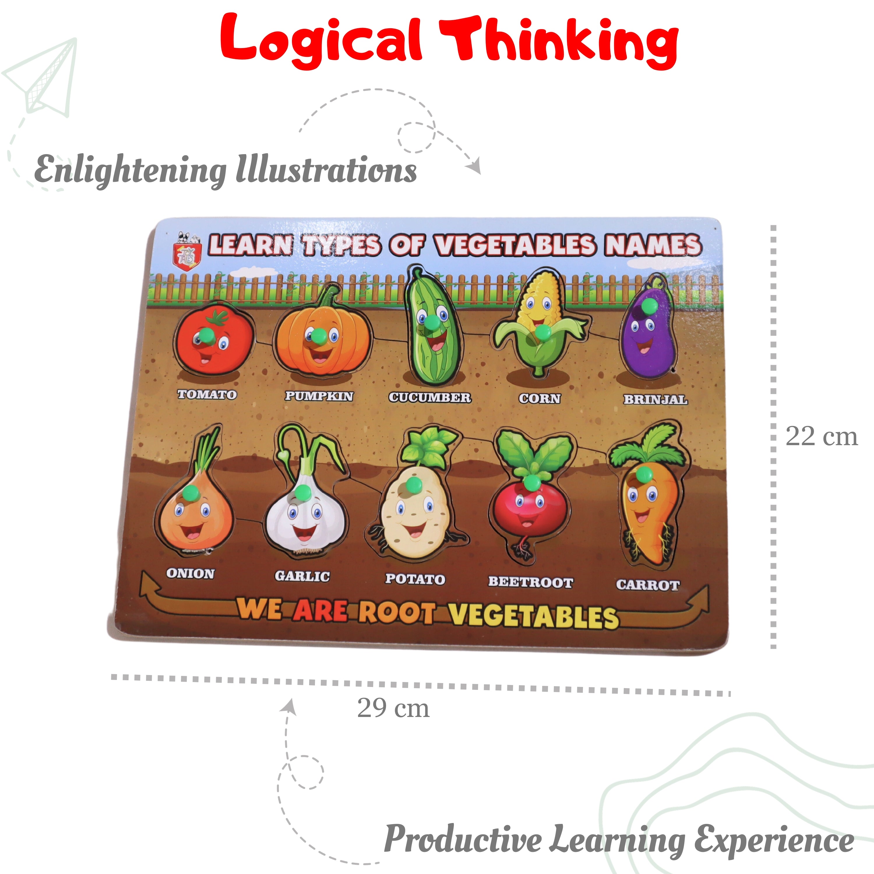 TOYTALES Vegetables Learning Puzzle Board for Kids Age 2+