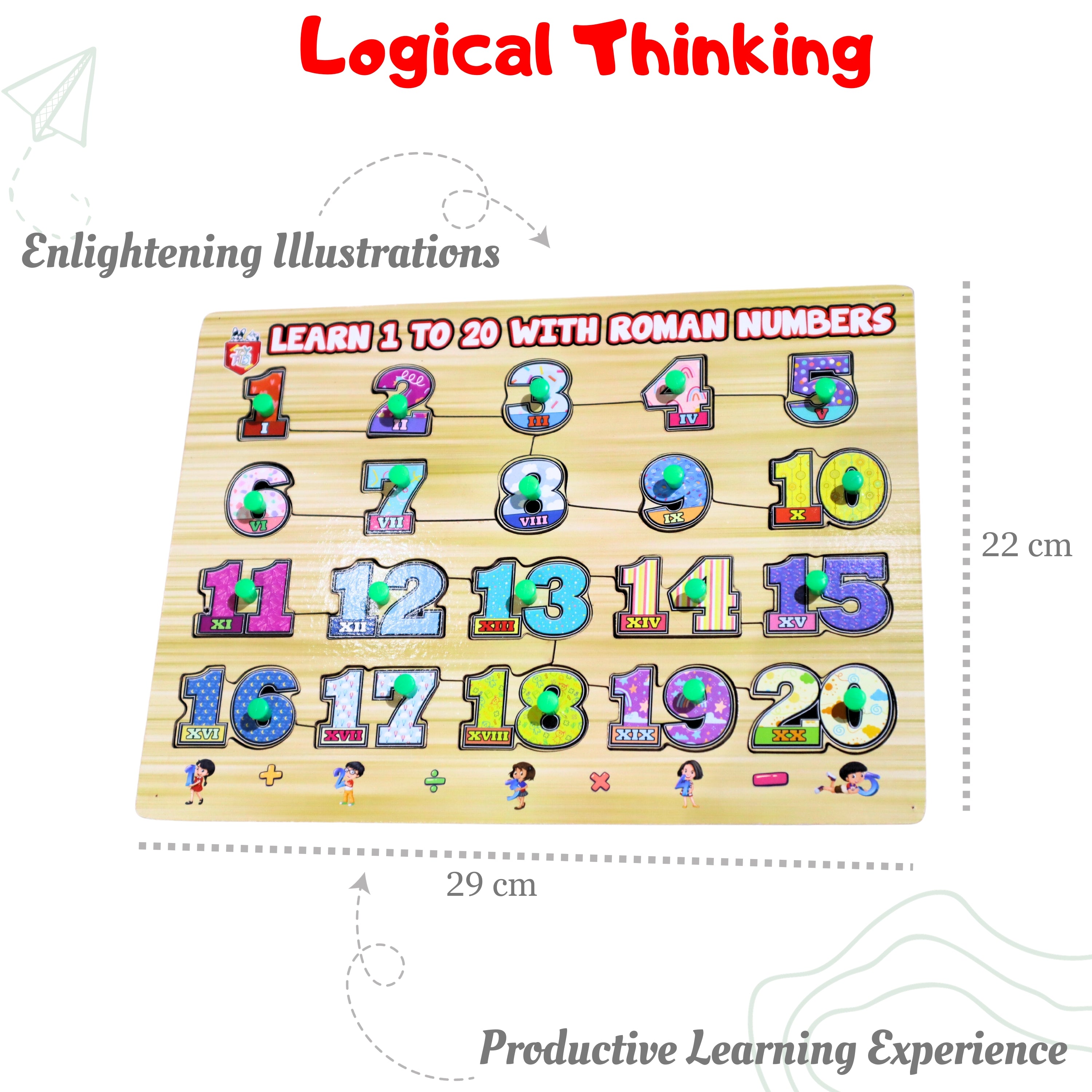 TOYTALES Number Learning Puzzle Board for Kids Number Identification Cardboard Toy for Toddlers