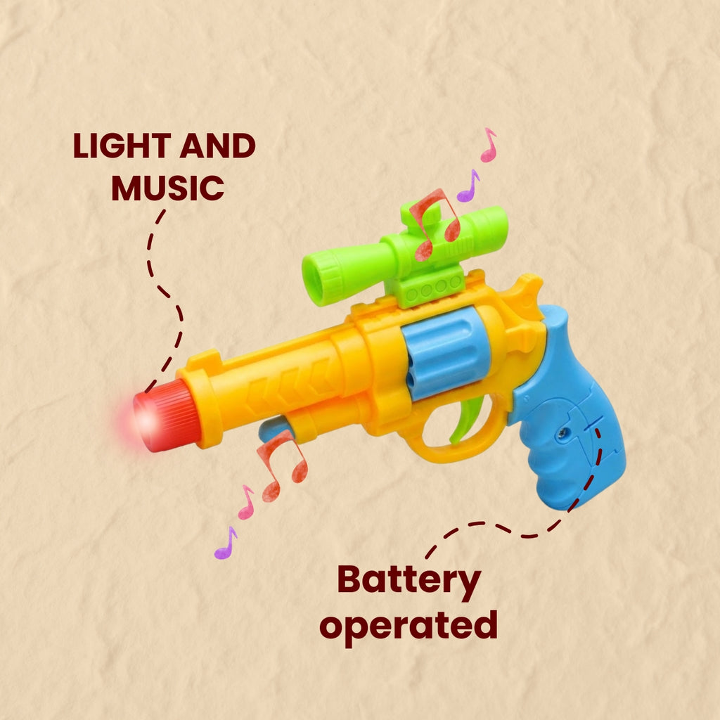 TOYTALES Musical Toy Revolver Gun Light and Sound Pretend Play