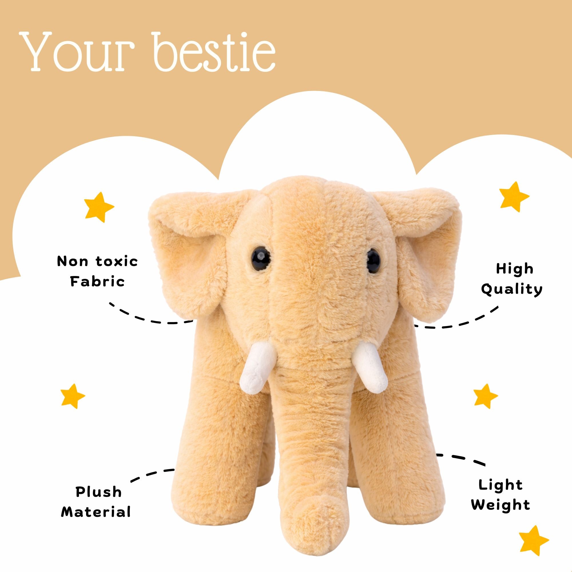 TOYTALES Elephant Soft Toy |  Plush Stuffed Toy 40cm, Assorted Colors