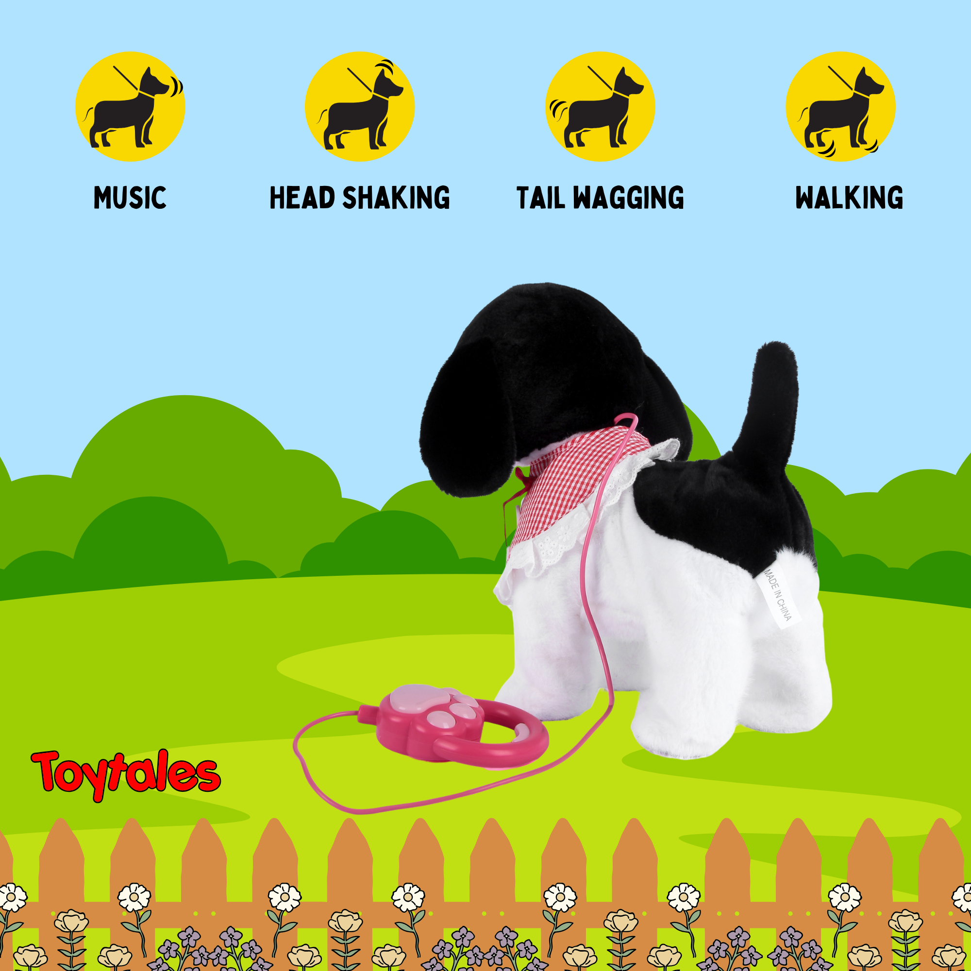 TOYTLAES Duffy Remote Control Dog Toy Walking And Barking Interactive Puppy Plush Toy