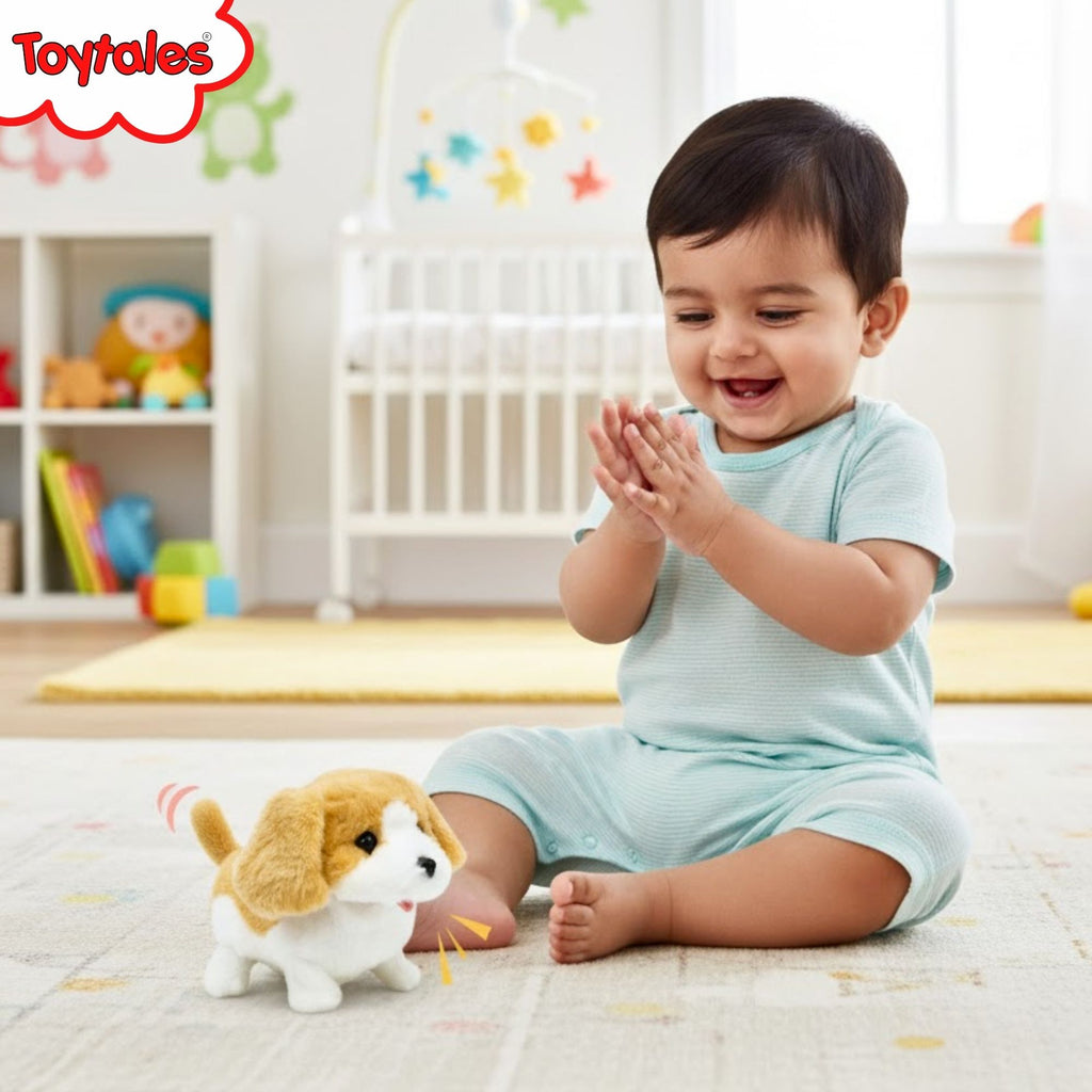 TOYTALES Walking & Barking Snooby Dog, Interactive Plush Puppy Toy