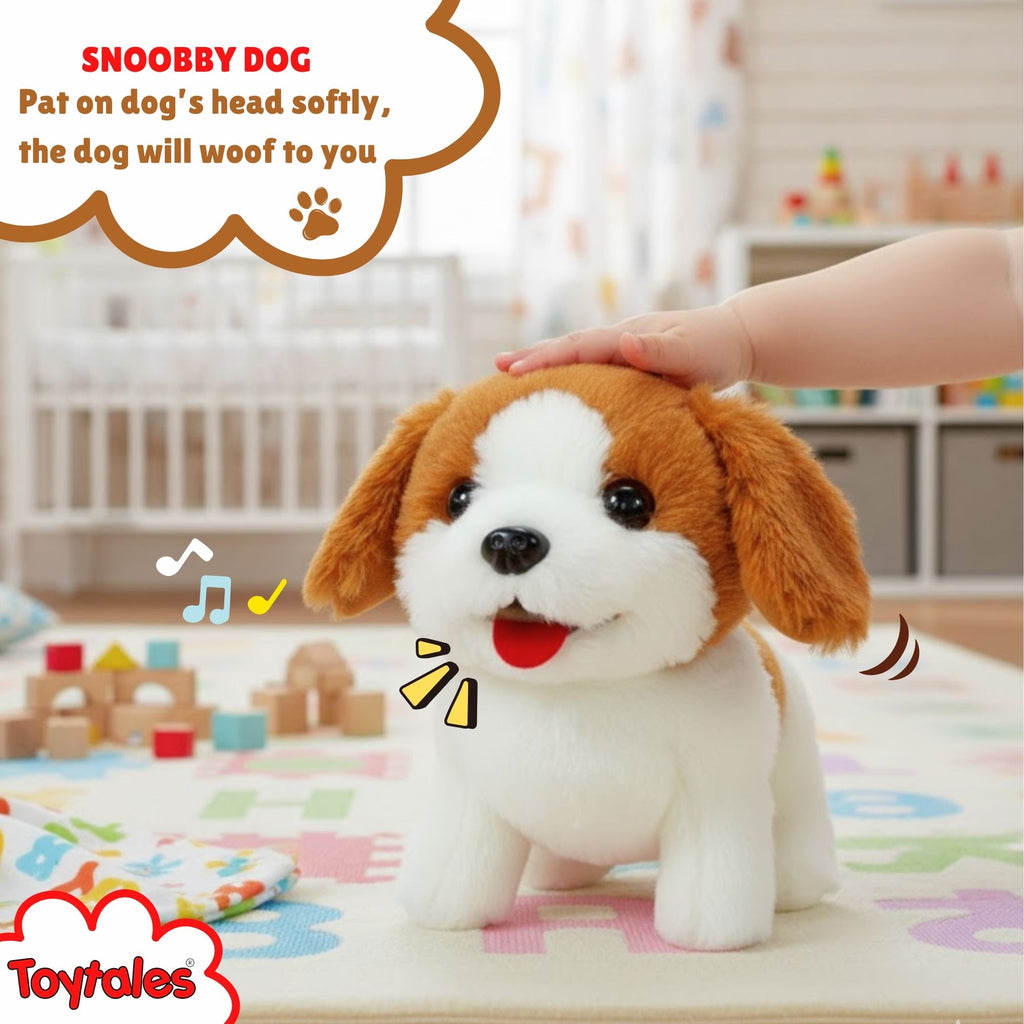 TOYTALES Walking & Barking Snooby Dog, Interactive Plush Puppy Toy