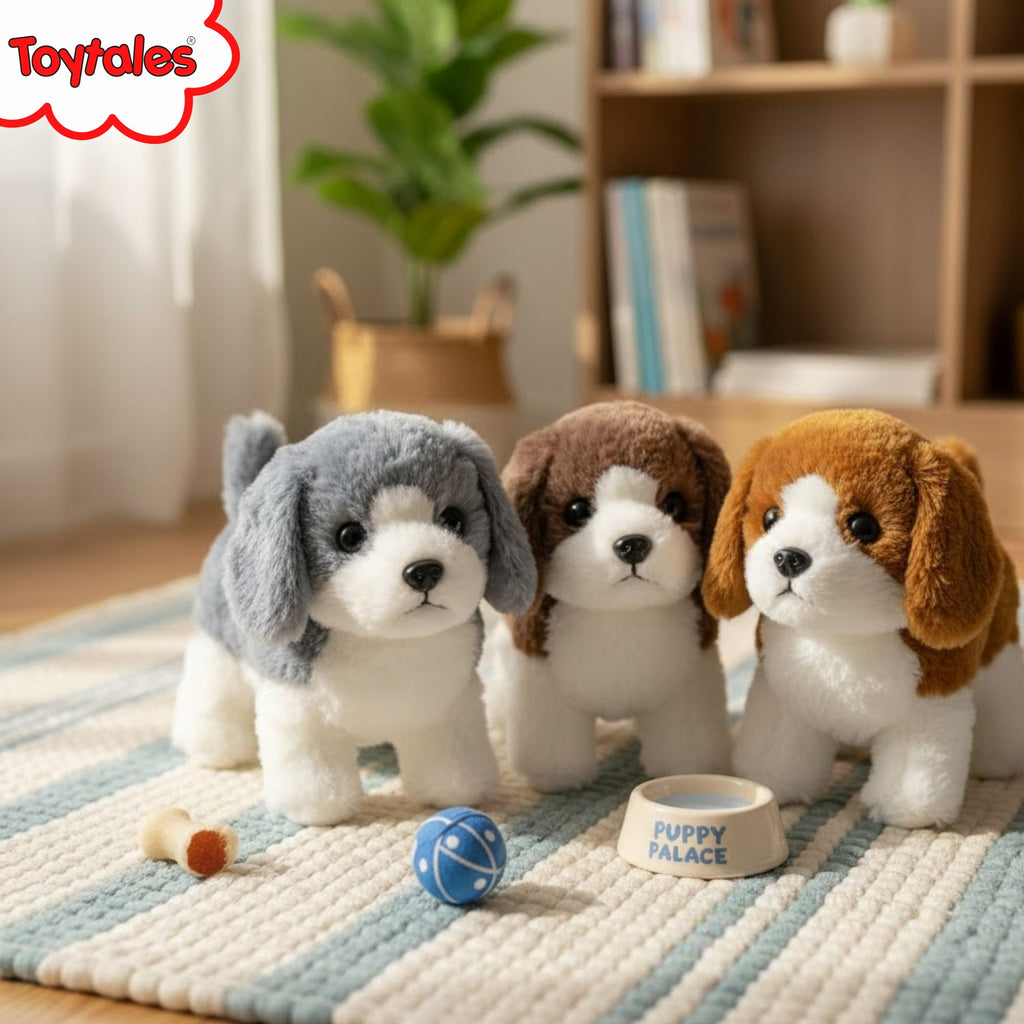 TOYTALES Walking & Barking Snooby Dog, Interactive Plush Puppy Toy