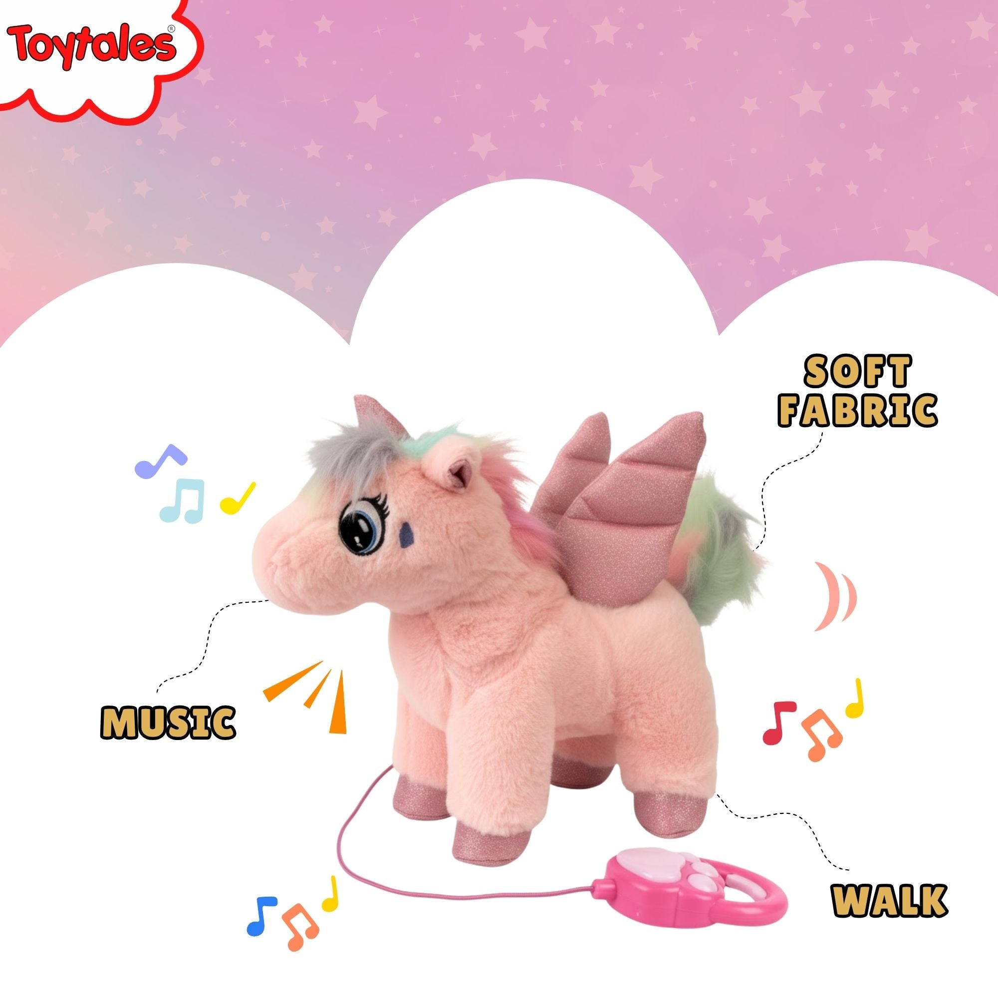TOYTALES Remote Control Unicorn  Musical Plush Toy