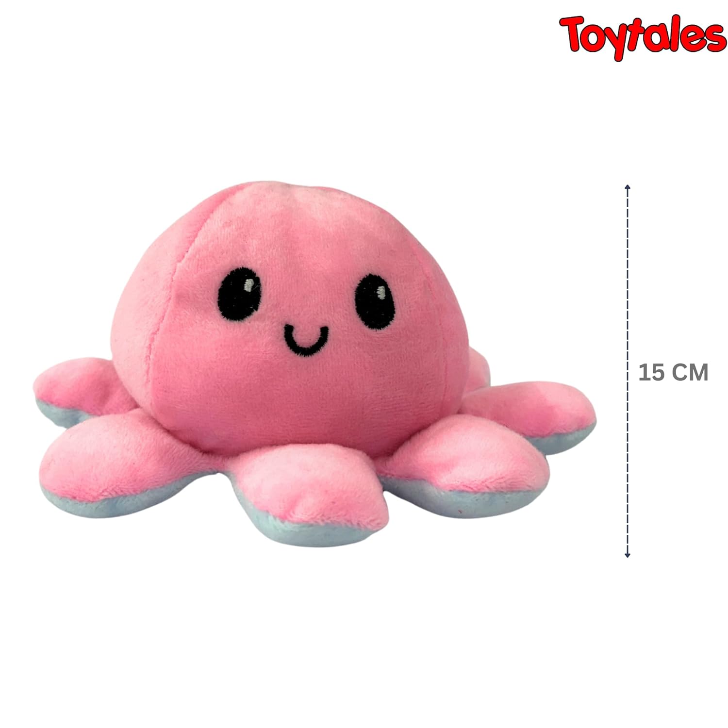 TOYTALES Reversible Octopus Plush Soft Toy Flip Design Cute Stuffed Animal for Kids