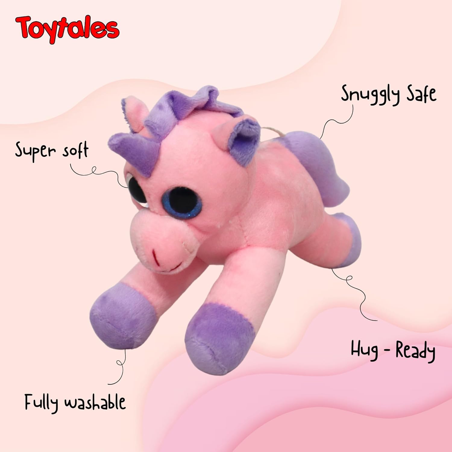TOYTALES Unicorn Plush Toy 20cm Pink Cute Soft Stuffed Animal