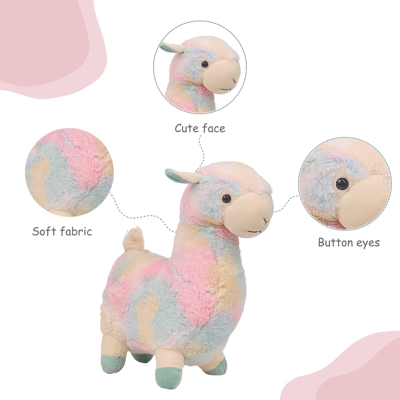 TOYTALES Llama Soft Toy Cute Plush Stuffed Animal for Kids 38cm