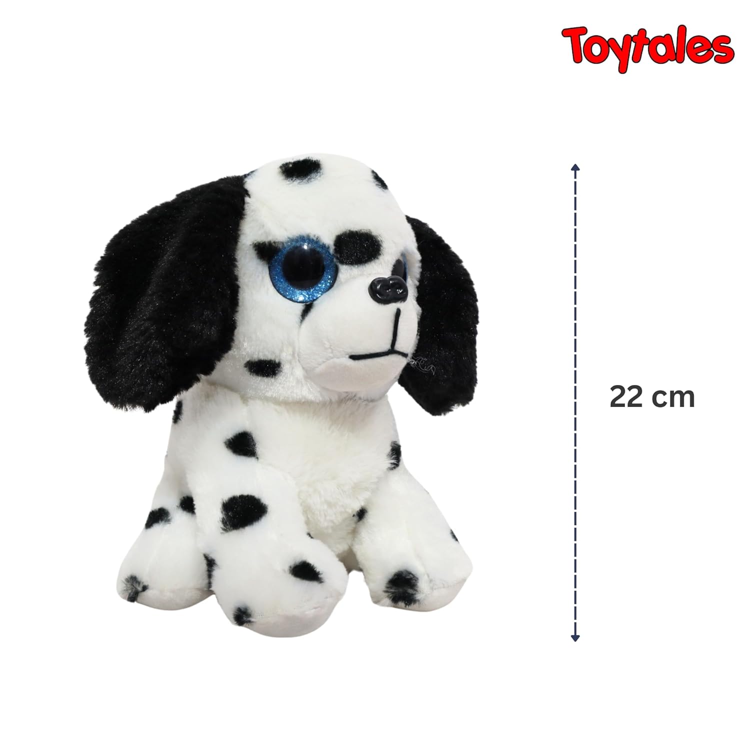 TOYTALES Black & White Dog Cuddly Puppy Soft Toy 22cm