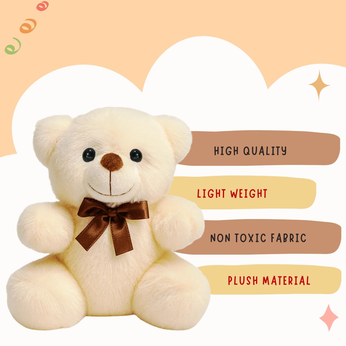 TOYTALES Teddy Bear Soft Toy Cream, 25cm