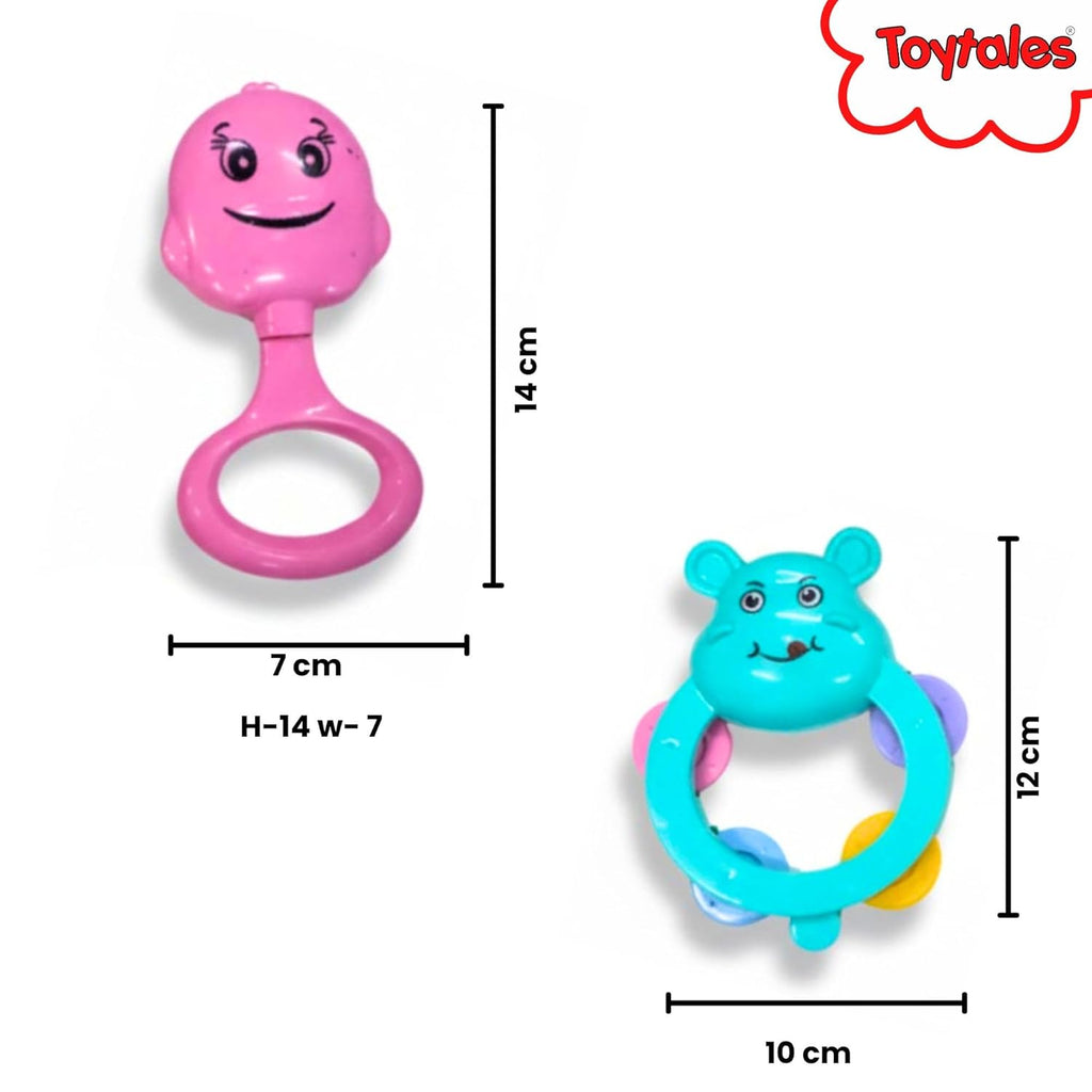 TOYTALES Baby Rattle and Teether Toy Set 6 Piece Sensory Toys for Newborns