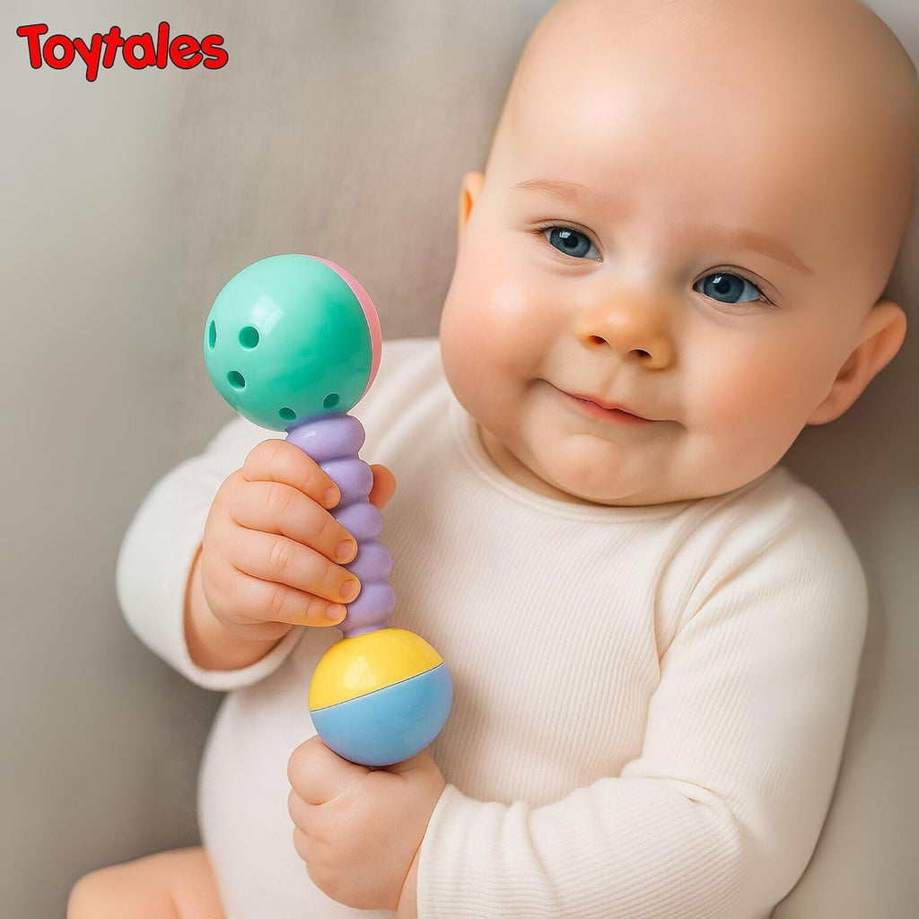TOYTALES Baby Rattle and Teether Toy Set 6 Piece Sensory Toys for Newborns