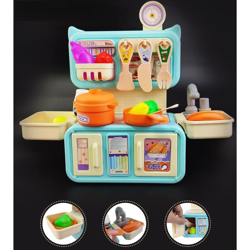 TOYTALES Kids Kitchen Play Set Pretend Cooking Toy with Utensils