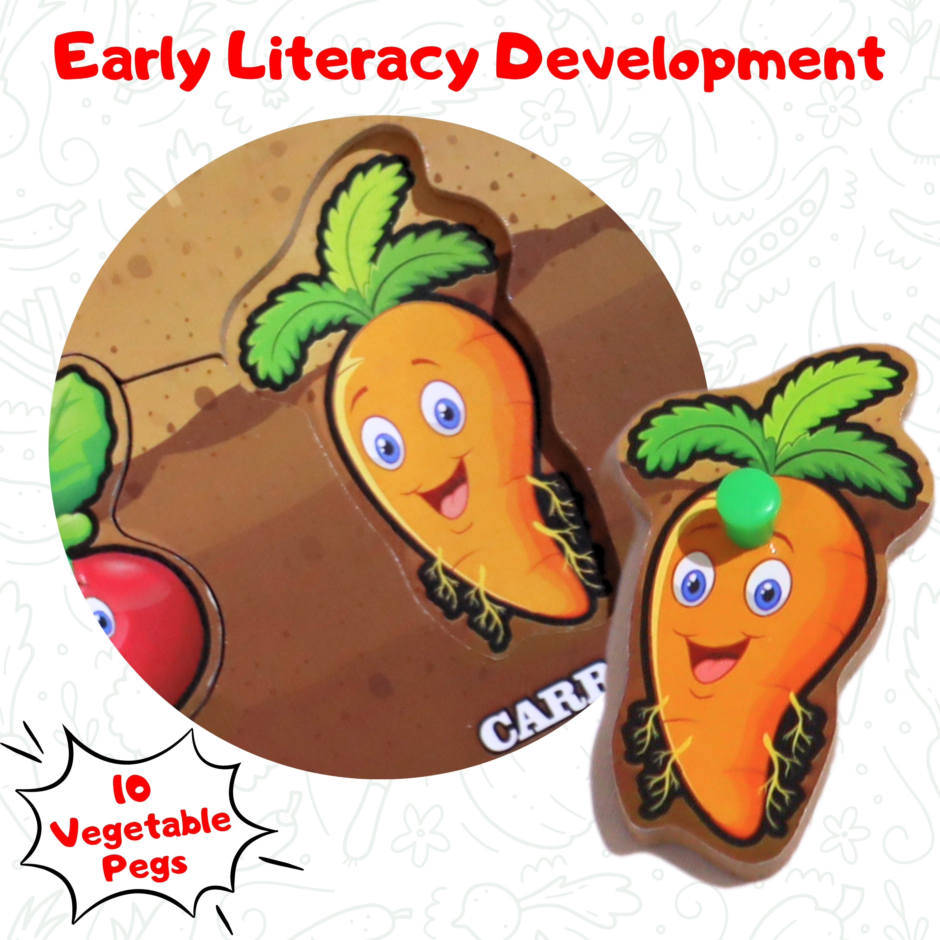 TOYTALES Vegetables Learning Puzzle Board for Kids Age 2+