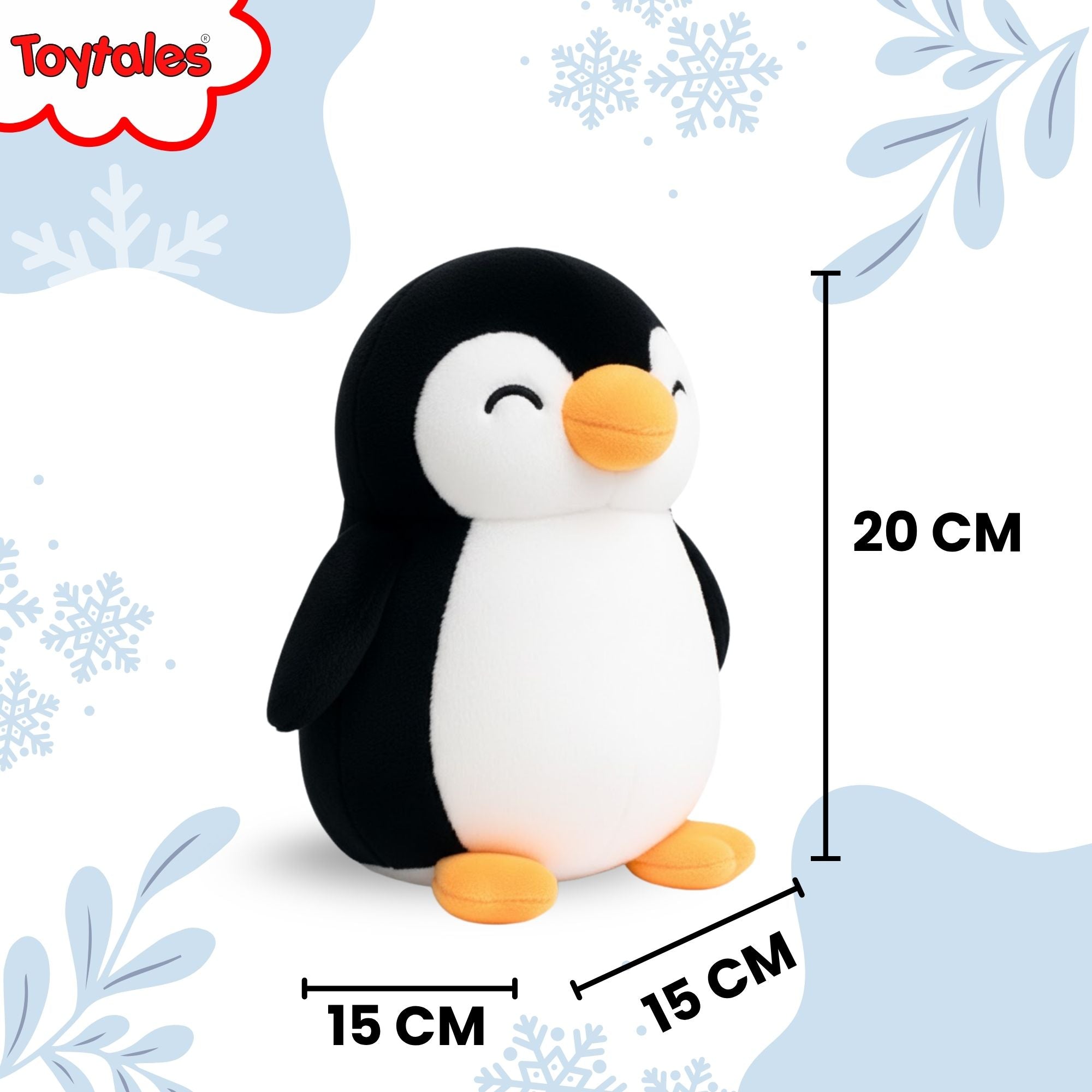 TOYTALES Mini Penguin Black And White Soft Plush Toy 15cm
