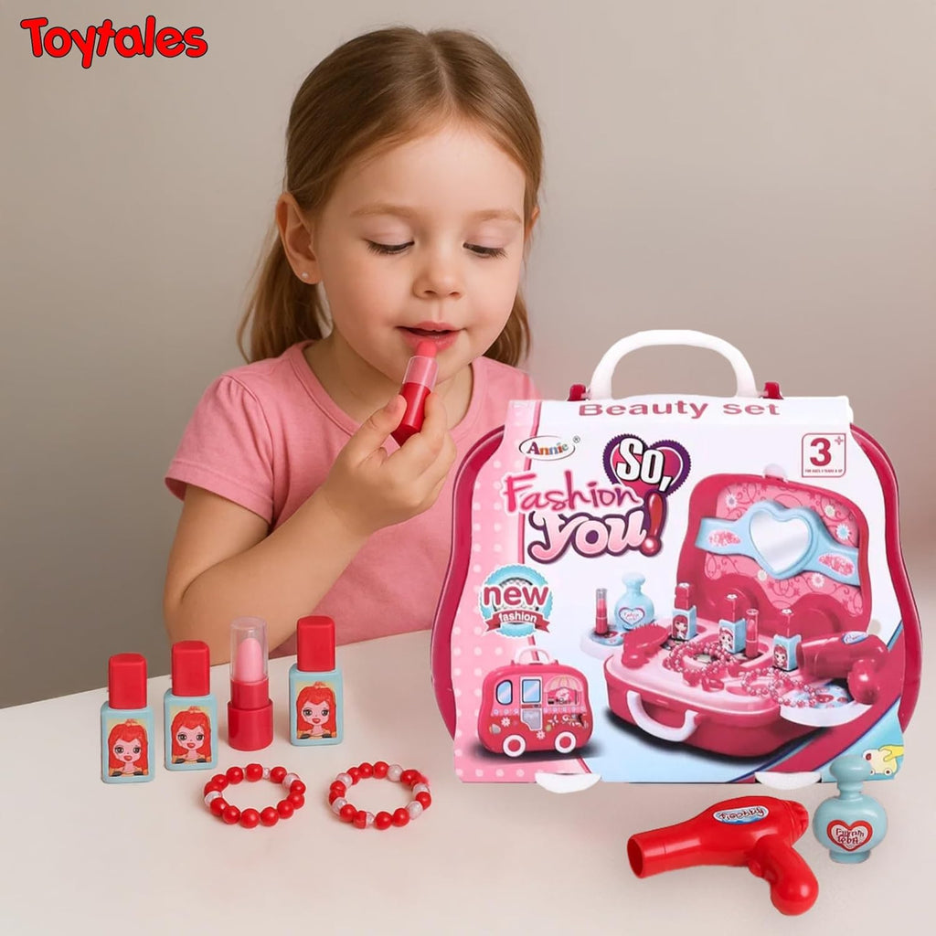TOYTALES Kids Makeup Kit for Girls Pretend Play Beauty Set with Accessories for Toddlers