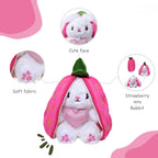 TOYTALES Reversible Bunny Rabbit Zipper Soft Toy 35cm Strawberry Carrot Plush