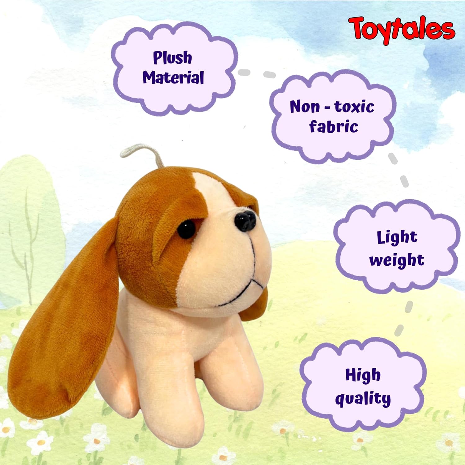 TOYTALES Puppy Dog Soft Toy 18CM Cute Huggable Plush for Kids