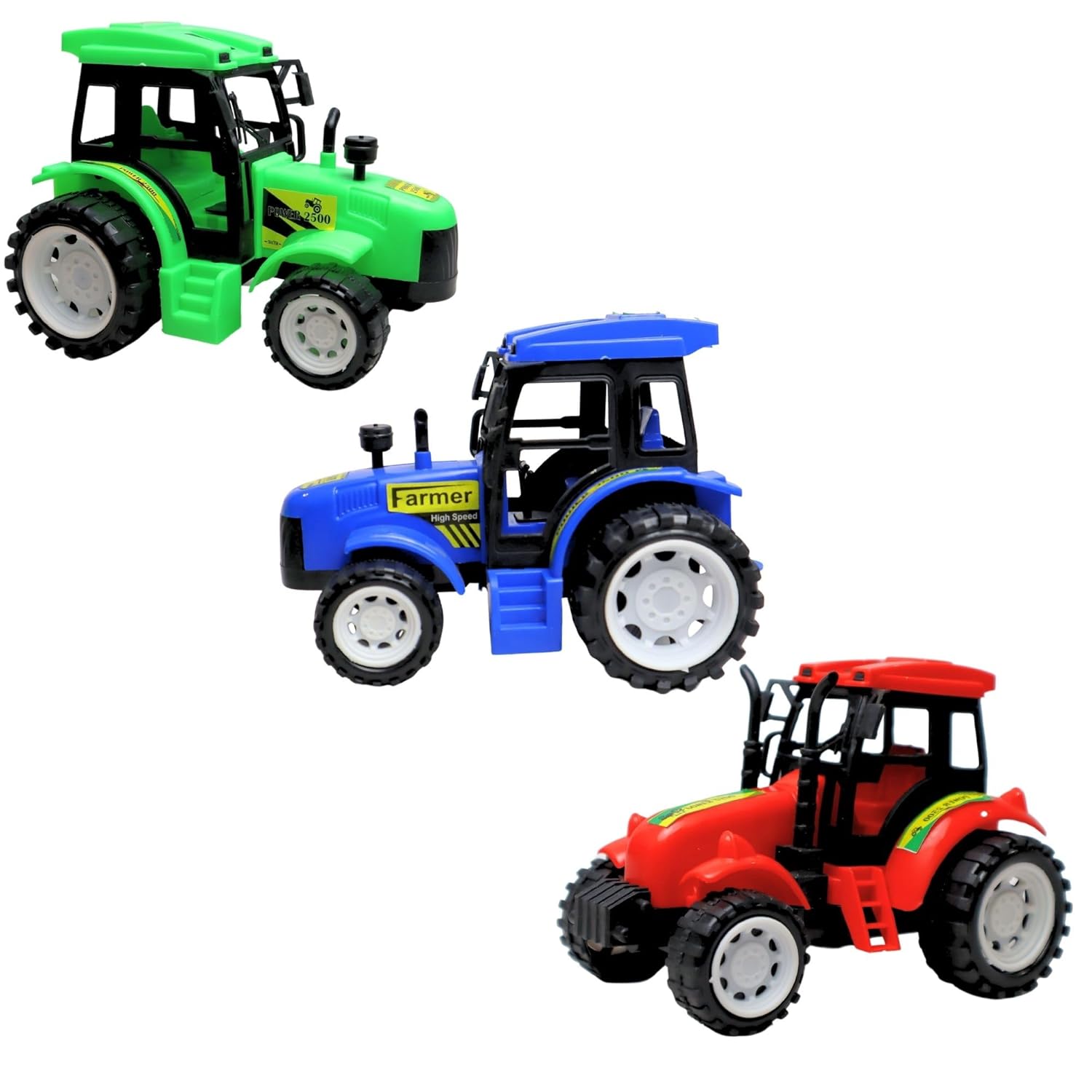 TOYTALES Farmer Core Tractor Toy Friction-Powered Farm Vehicle Assorted Colours