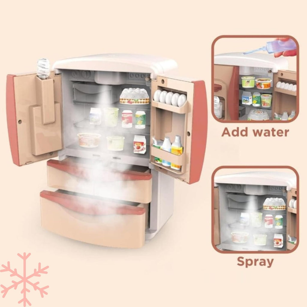 TOYTALES Mini Fridge Toy for Kids with Lights, Music & Ice Dispenser for 3+ Year Old