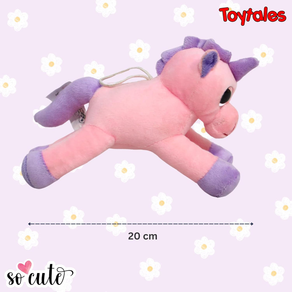 TOYTALES Unicorn Plush Toy 20cm Pink Cute Soft Stuffed Animal