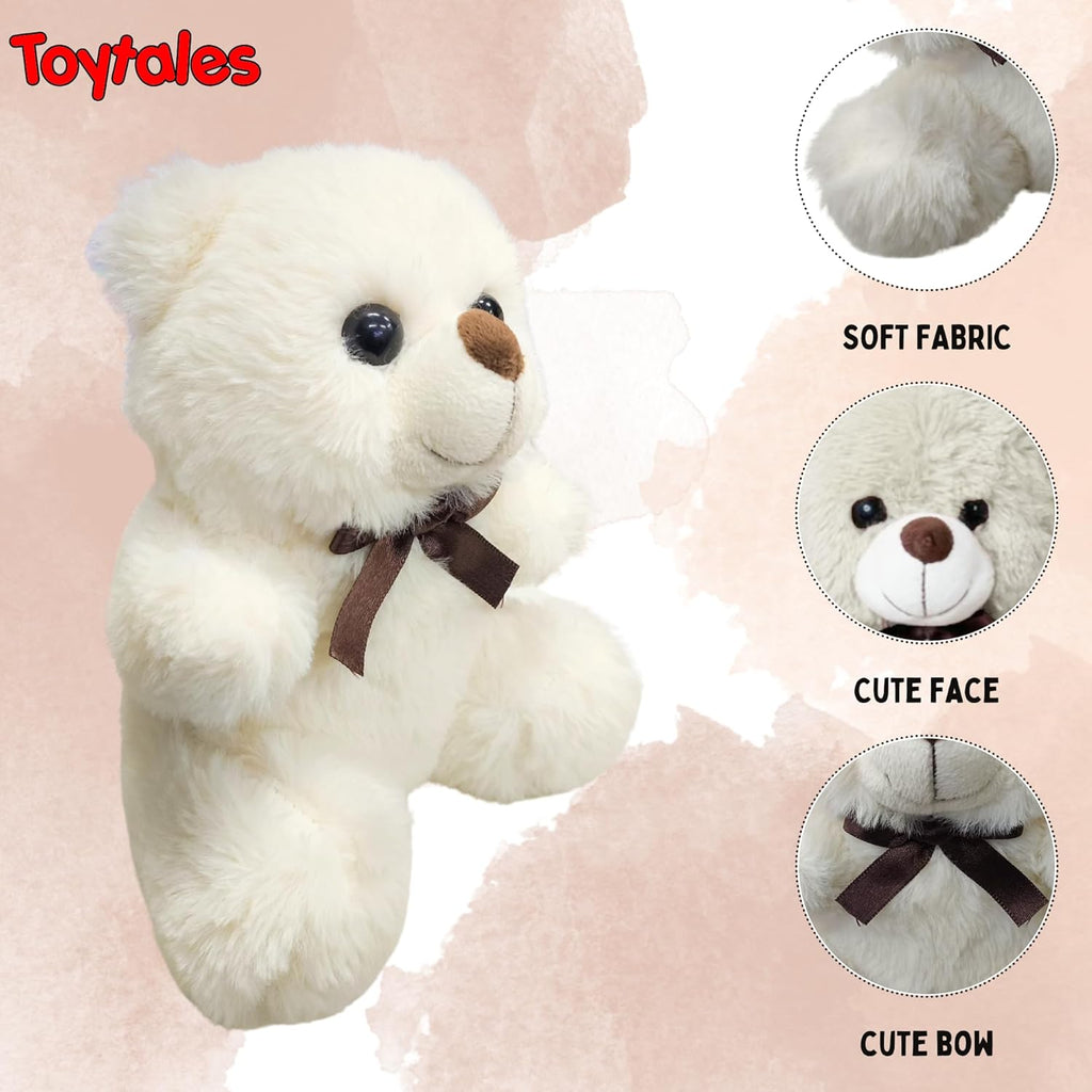 TOYTALES Teddy Bear Soft Toy  – Cream, 25cm