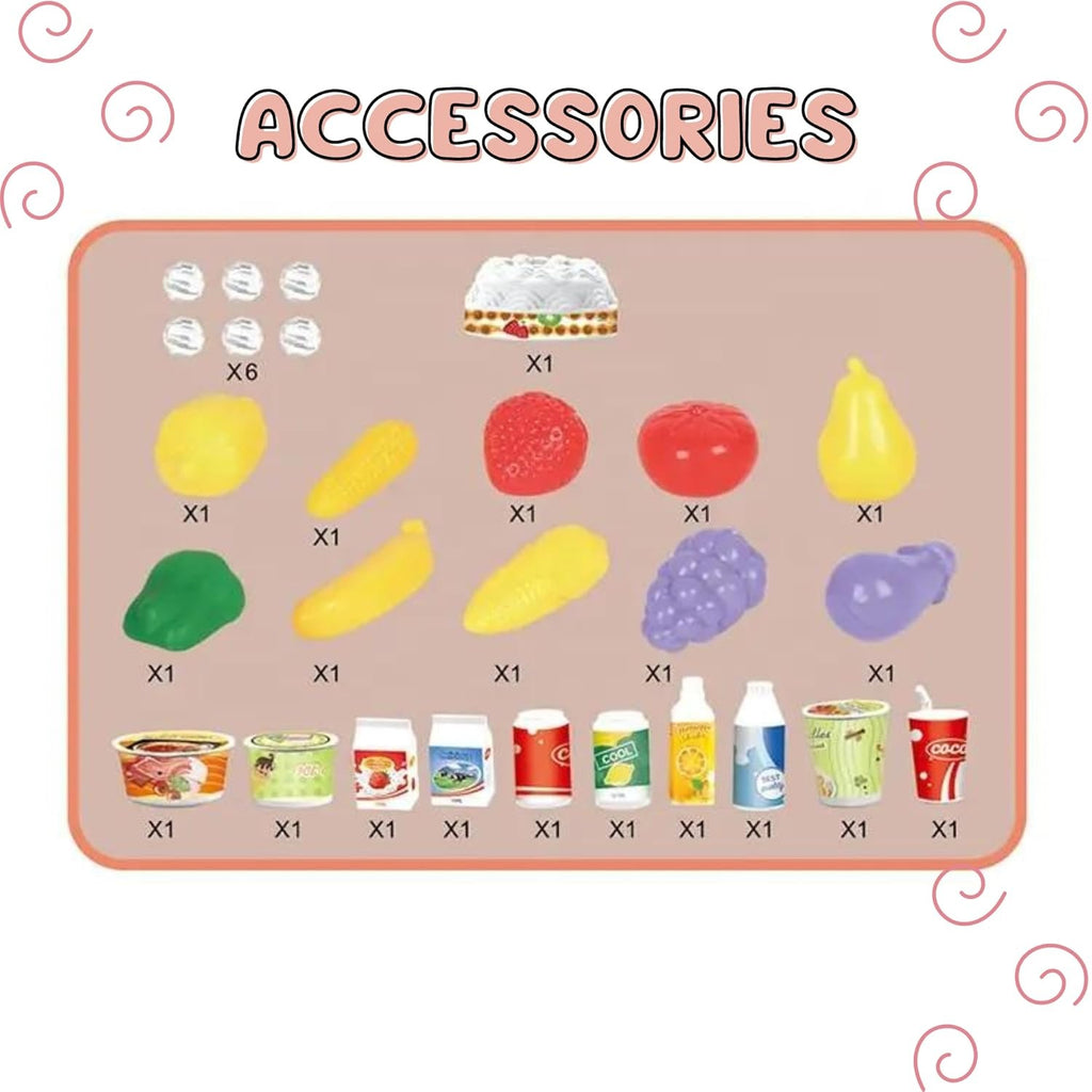 TOYTALES Mini Fridge Toy for Kids with Lights, Music & Ice Dispenser for 3+ Year Old