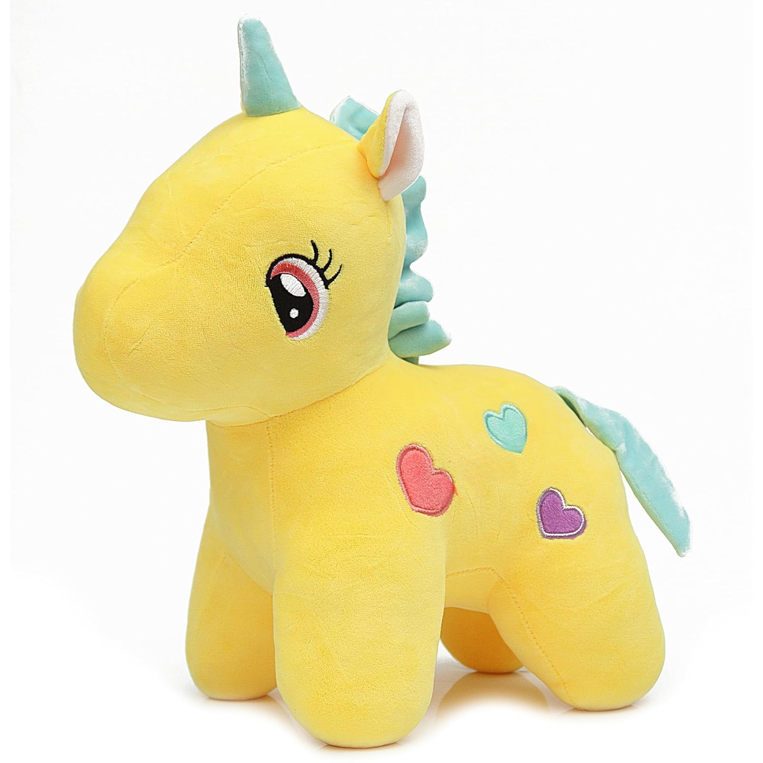 TOYTALES Unicorn Soft Toy 25cm Yellow Huggable Plush for Kids