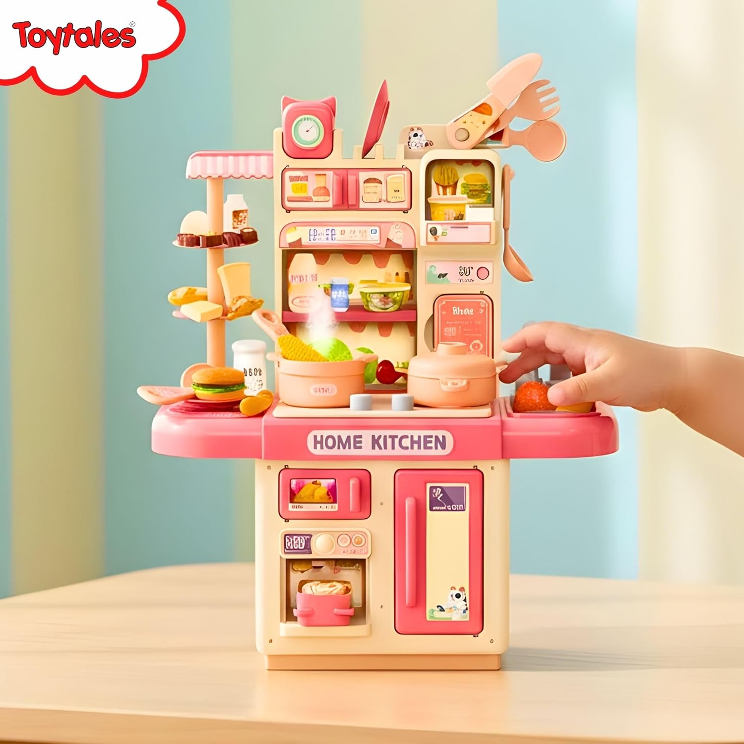 TOYTALES Kitchen Playset Interactive Cooking Toy for Kids