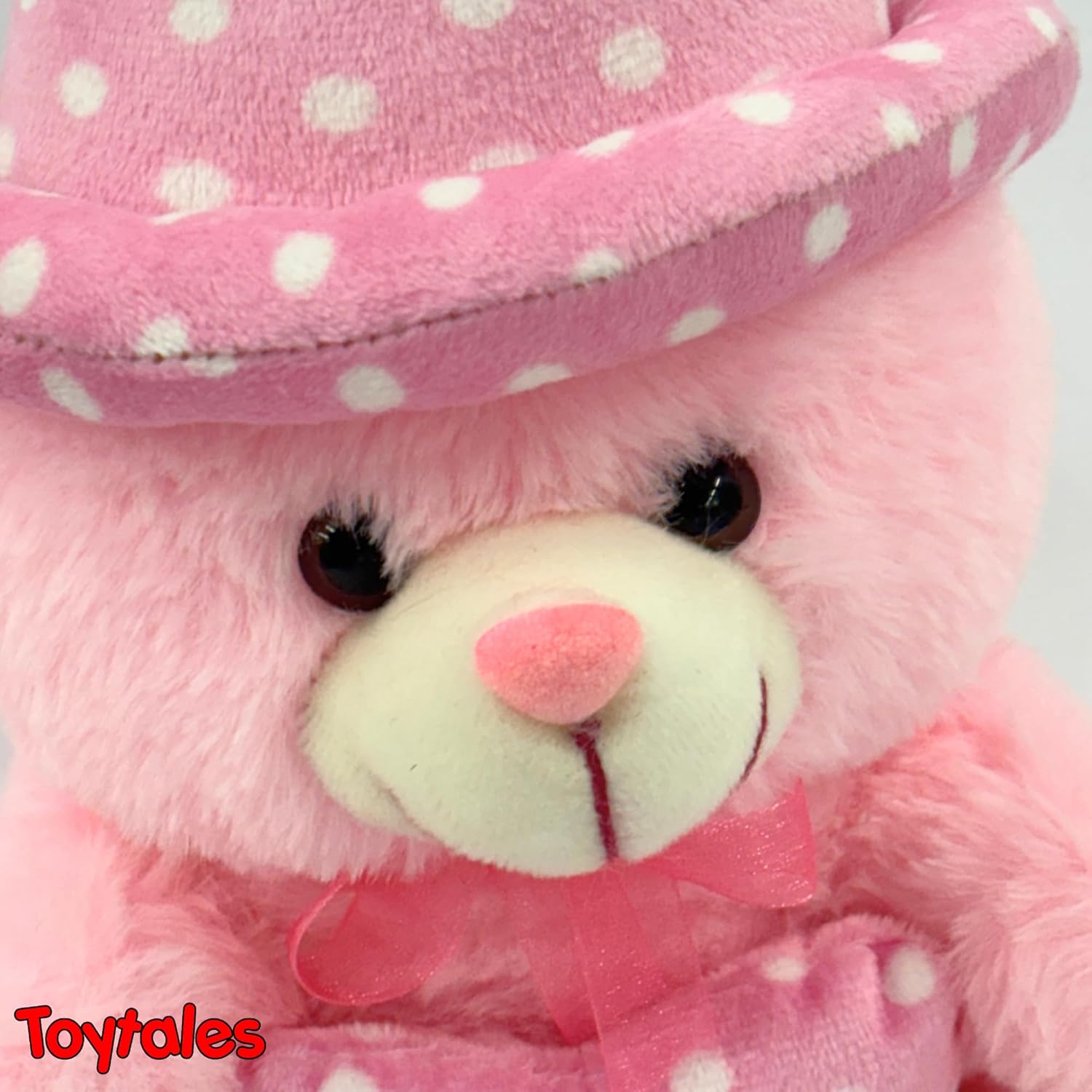 TOYTALES Pink Cap Teddy Bear – Soft 30CM Huggable Plush Toy For Kids