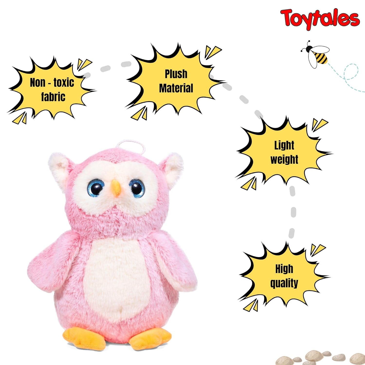 TOYTALES Plush Owl Soft Toy 35 cm Cute Cuddly Stuffed Animal for Kids Assorted Colors