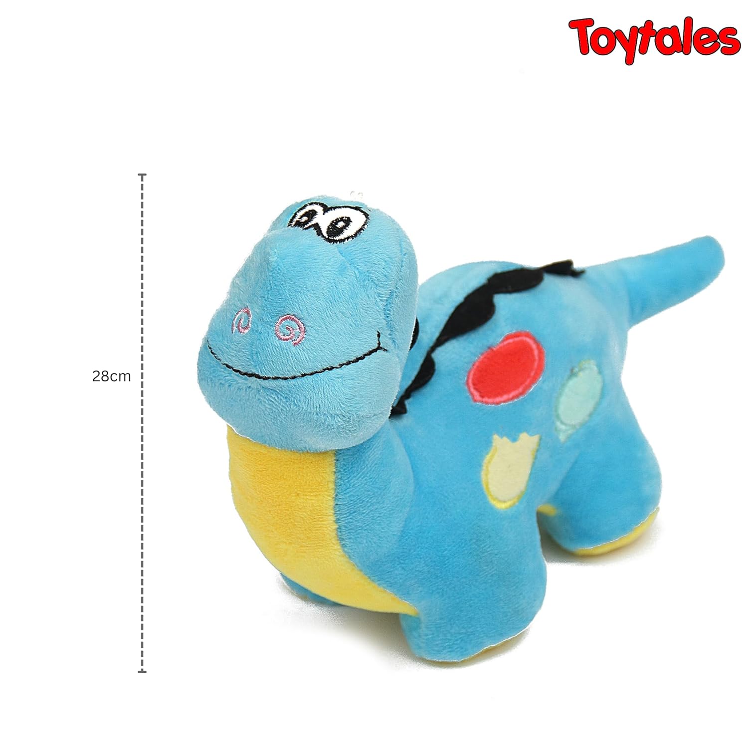 TOYTALES  Blue Dino Plush Soft Toy 28CM Cute Stuffed Animal For Kids