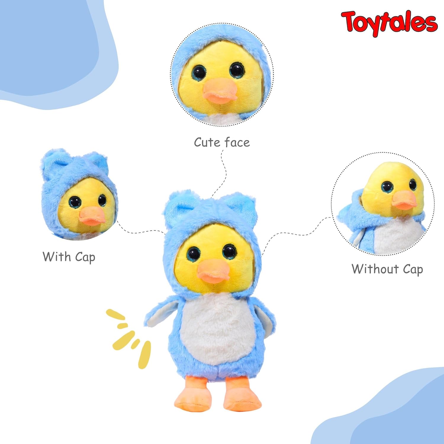 TOYTALES Penguin Soft Toy with Hoodie Plush Stuffed Animal 25cm (Assorted colors)