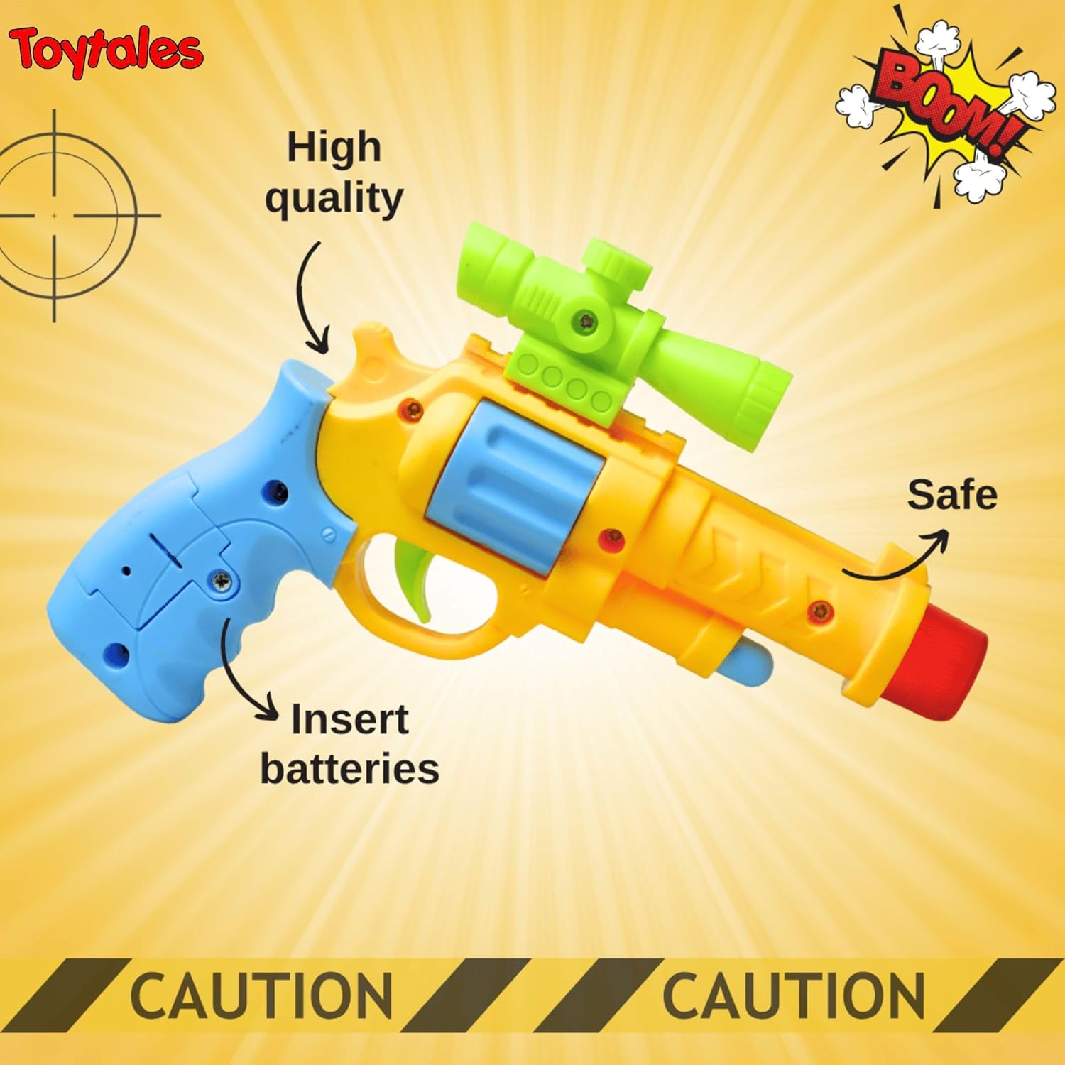 TOYTALES Musical Toy Revolver Gun Light and Sound Pretend Play