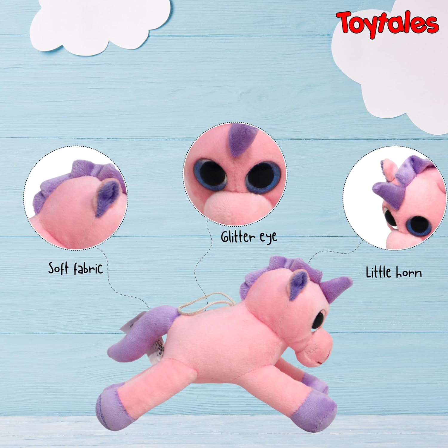 TOYTALES Unicorn Plush Toy 20cm Pink Cute Soft Stuffed Animal