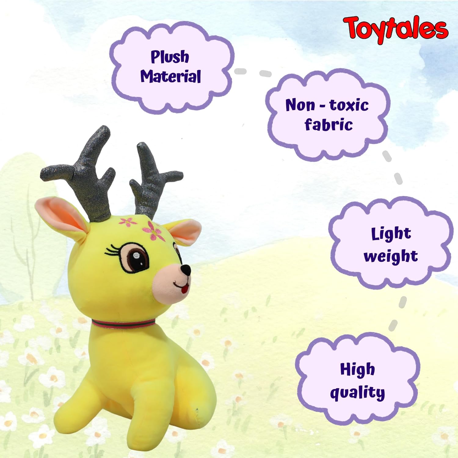 TOYTALES Reindeer Plush Soft Toy 40 cm Cute Huggable Gift for Kids