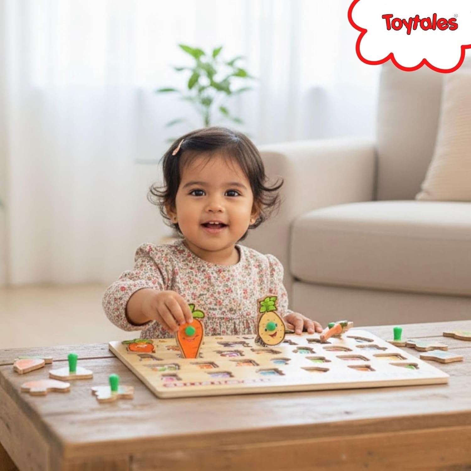 TOYTALES Vegetables Learning Puzzle Board for Kids Age 2+