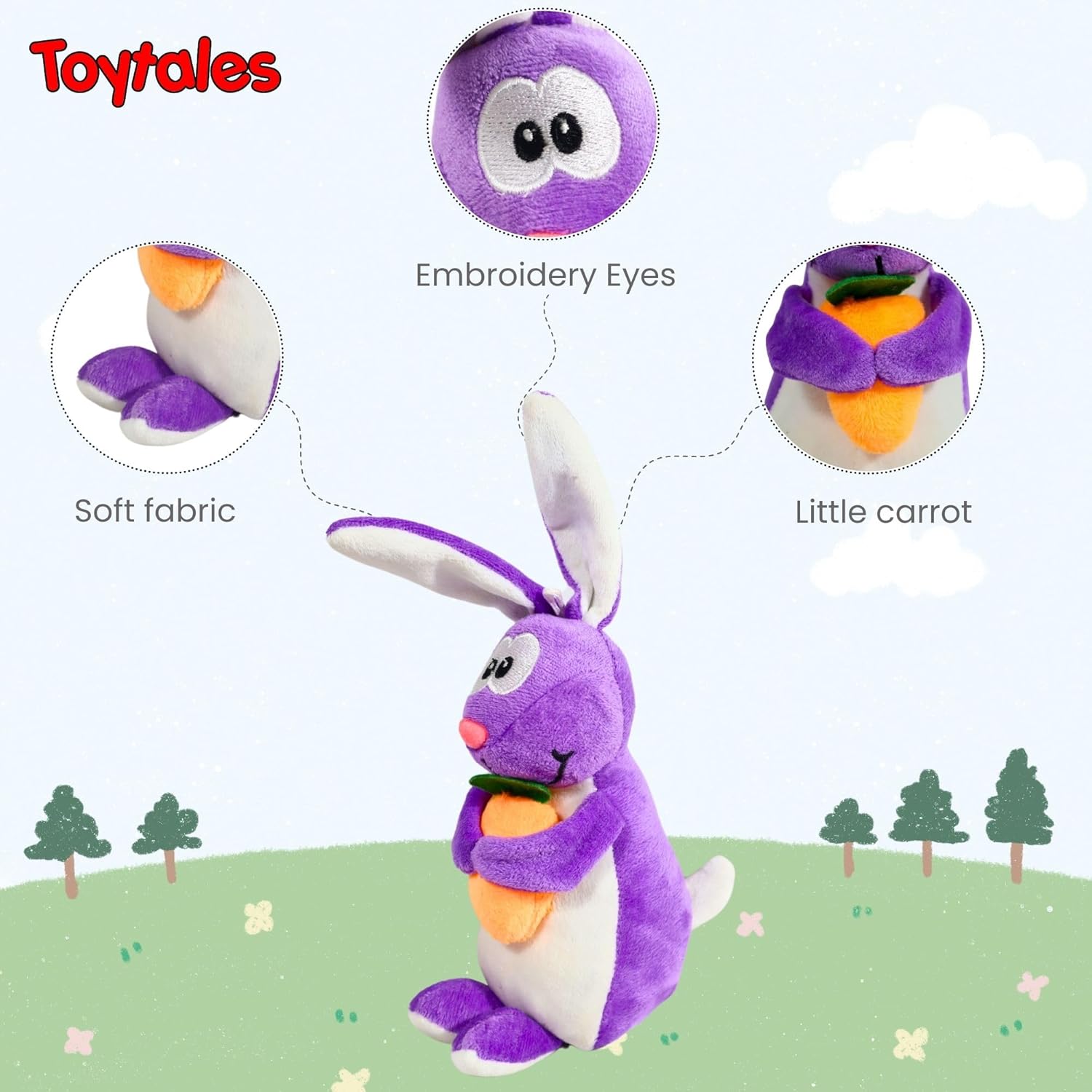 TOYTALES Carrot Rabbit Plush Toy Ultra Soft Bunny for Kids 18CM