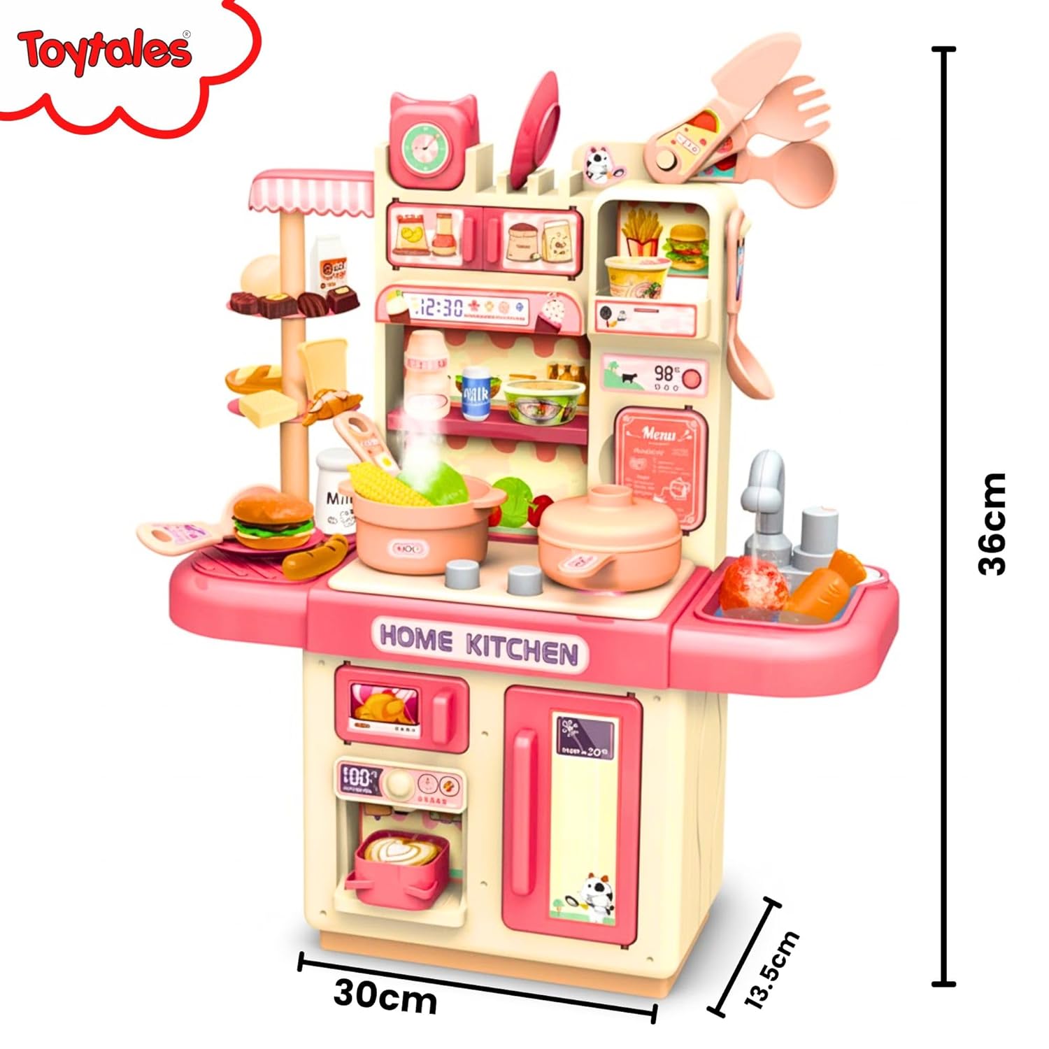TOYTALES Kitchen Playset Interactive Cooking Toy for Kids