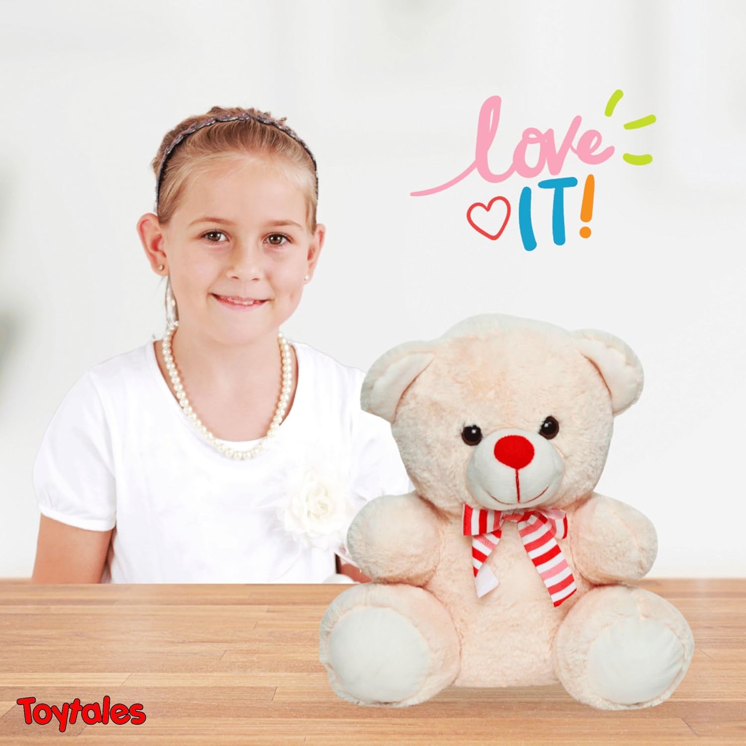 TOYTALES Wonder Teddy Bear Plush Soft Toy Cute Huggable Gift For KIds