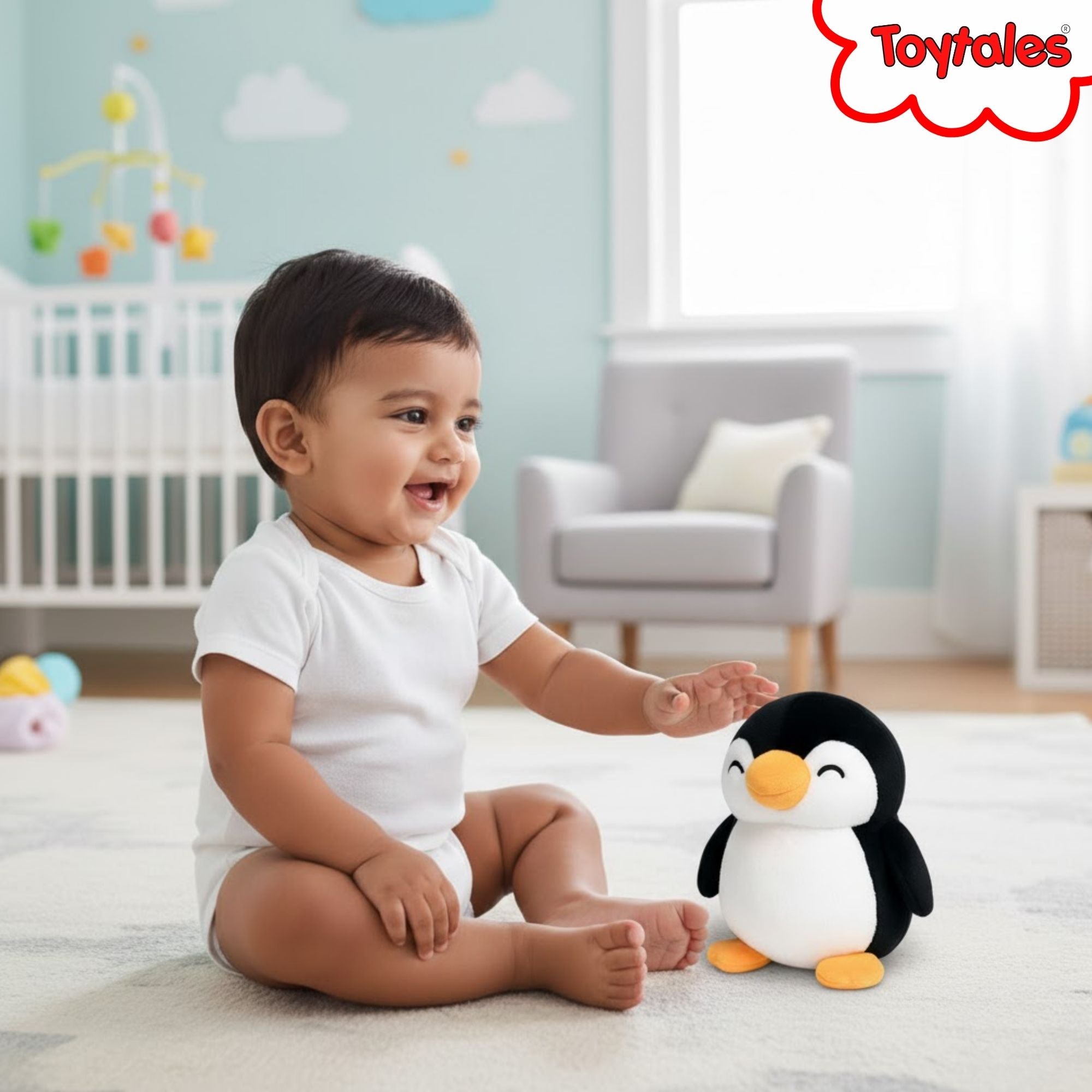 TOYTALES Mini Penguin Black And White Soft Plush Toy 15cm
